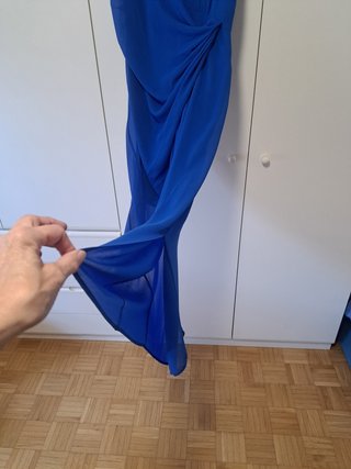 Abito blu Cina con drappeggio