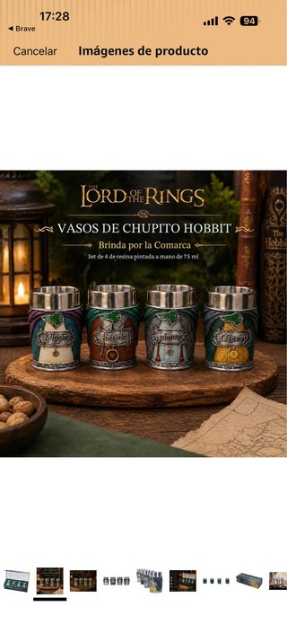 Set 4 Vasos Chupito El Señor de los Anillos