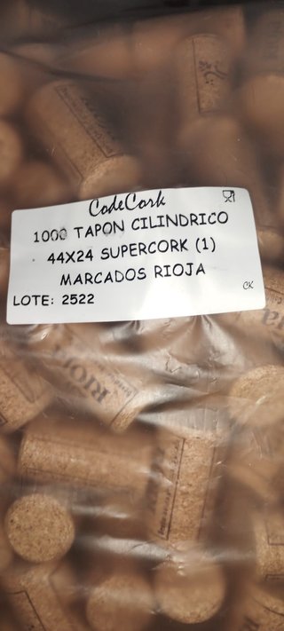 1000 Tapones Corcho Cilíndrico Rioja 44x24