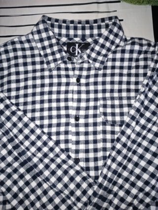Camisa Calvin Klein cuadros azul y blanco