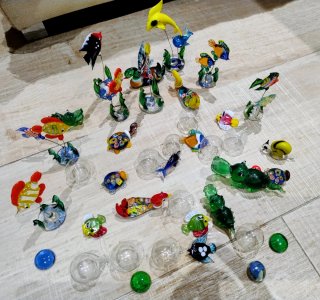 Figuras decorativas de cristal para pecera