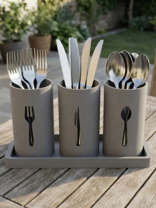 Set Portaposate Design Moderno Grigio PLA
