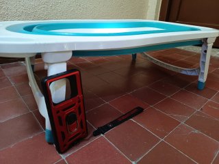 Bañera Plegable Bebé Azul y Blanca