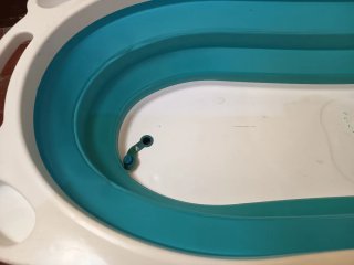 Bañera Plegable Bebé Azul y Blanca