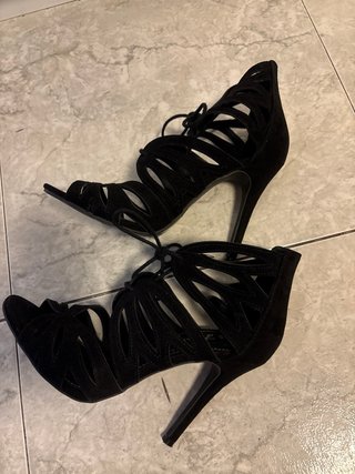 Sandalias de tacón negras mujer