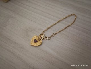Pulsera Tous Corazón Baño Oro Lila