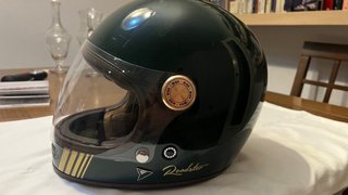 Casco Moto Clásico Verde. Talla 55-56