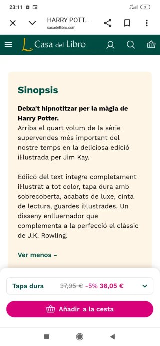 Libro Harry Potter i el calze de foc