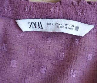 Blusa Zara Plumeti Malva Talla L