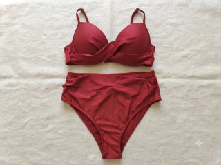 Bikini burdeos push-up cruzado Talla M