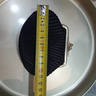 Portamonete nero plissettato