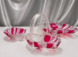 Figura Conjunto cristal artístico con ratán 40cm