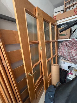 Puertas de madera maciza con cristal