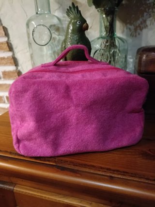 Neceser rosa de tela