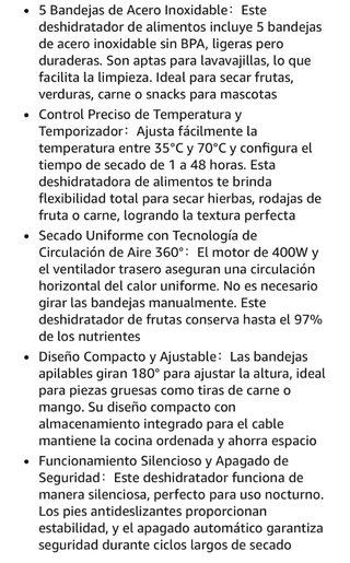 Deshidratadora de alimentos YASHE