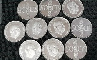 SC lote 50 Monedas 50 Cts Franco 1966
