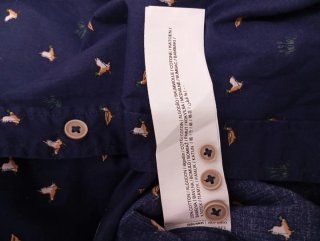 Camisa Mango Estampada Pájaros Azul Talla M