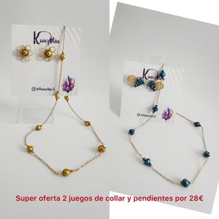 Conjunto Collar y Pendientes Kunzitas