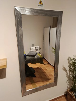 Espejo de pared madera y cristal