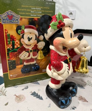 Figura Mickey Navidad Jim Shore Madera