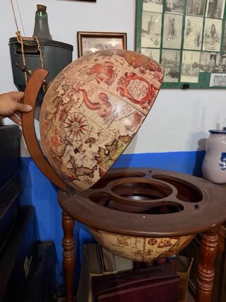 Botellero Globo Terráqueo Madera