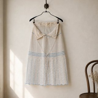Falda vintage de punto calado cintura ajustable