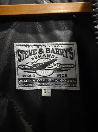 Chaqueta Bomber Cuero Negra y Roja