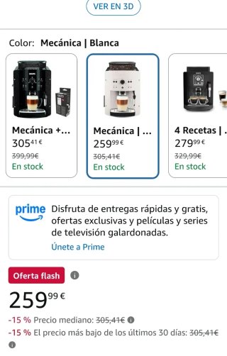 Cafetera Krups superautomática Blanca