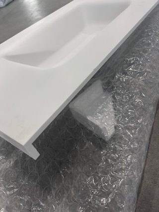Lavabo de Krion Solid Surface 90cm Faldón Blanco