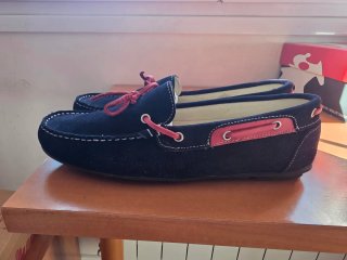 Mocasines Piel Ante Azul Marino Talla 45