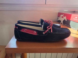 Mocasines Piel Ante Azul Marino Talla 45