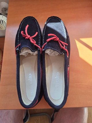 Mocasines Piel Ante Azul Marino Talla 45