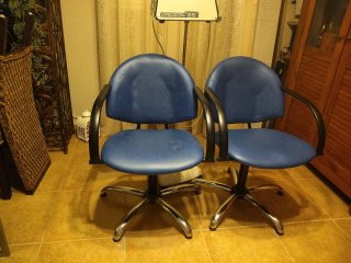 3 Sillones Azules Giratorios