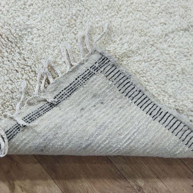 Alfombra Beni Ouarain 240x210 Beige Negra Lana