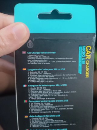 Cargador Coche Micro USB 1A CS500
