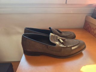 Zapatos Massimo Dutti ante marrón T.45