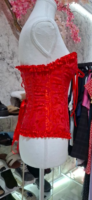 Corsé Rojo Elegante con Volantes