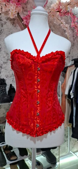 Corsé Rojo Elegante con Volantes