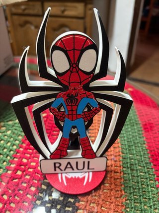 Figura Spiderman Nombre Personalizado 3D