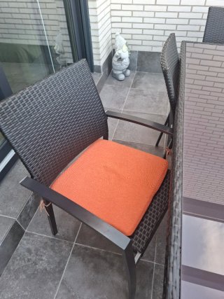 Mesa y 6 Sillas Jardín Cristal y Metal