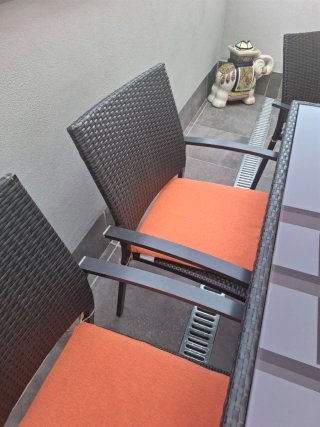 Mesa y 6 Sillas Jardín Cristal y Metal
