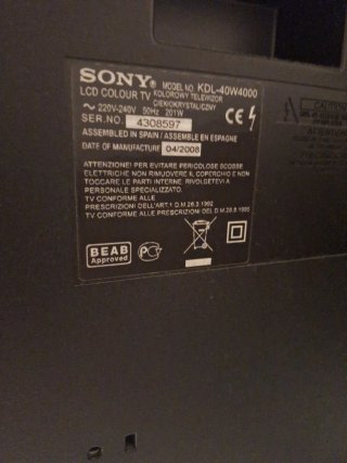 TV Sony  Bravia 40" Negra y Plateada.
