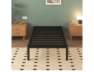 Cama metal 90x190 negra, soporta 450kg