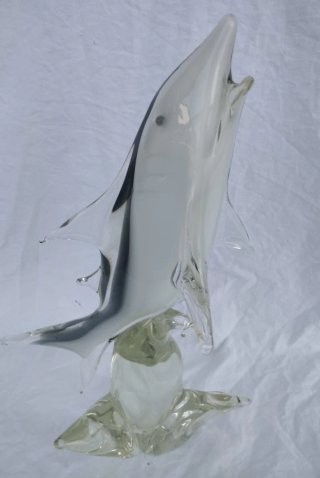 Squalo Bianco Vetro Murano 37cm