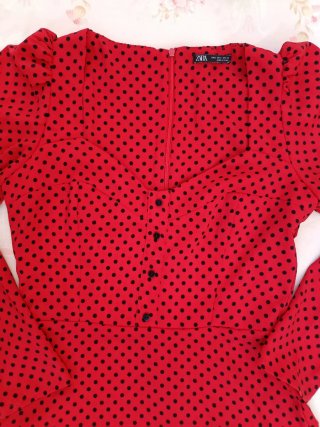 Vestito Zara a pois rossi taglia S