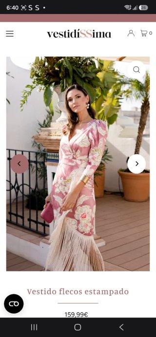 Vestido flecos invitada Talla 38