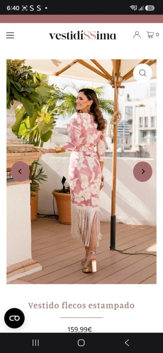 Vestido flecos invitada Talla 38