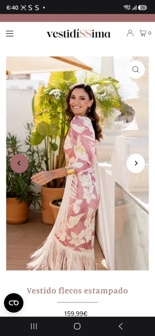 Vestido flecos invitada Talla 38