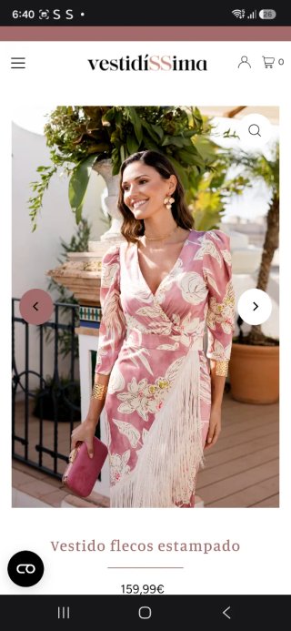 Vestido flecos invitada Talla 38