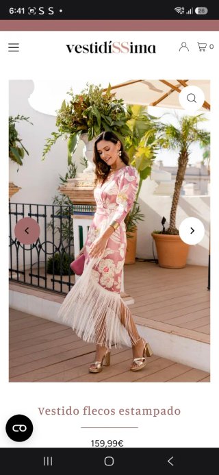Vestido flecos invitada Talla 38